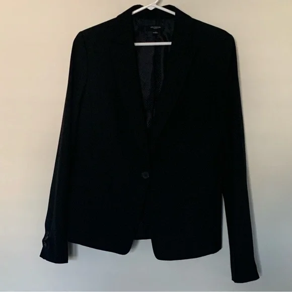 Women’s 6 ANN TAYLOR Black Single Button Business Casual Blazer Jacket - Picture 2 of 8